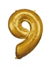 Large Number 9 Gold Foil Balloon N34