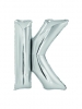 Large Letter K Silver Foil Balloon N34